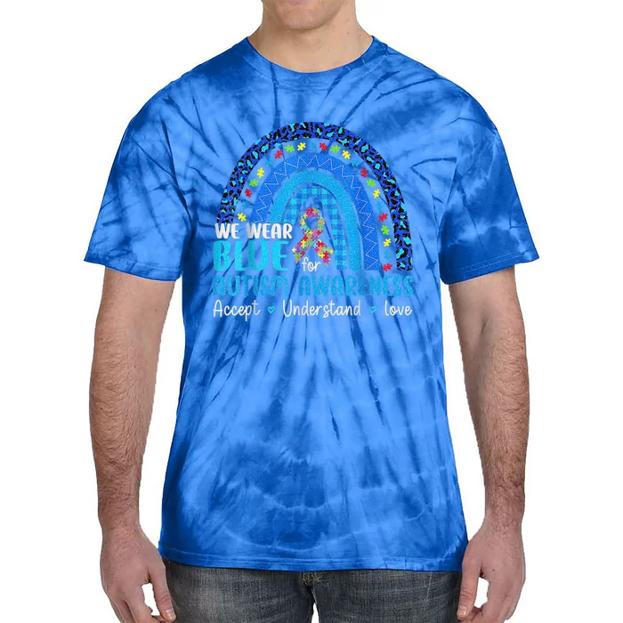 Accept Understand Love Puzzle Rainbow Autism Awareness Tie-Dye T-Shirt