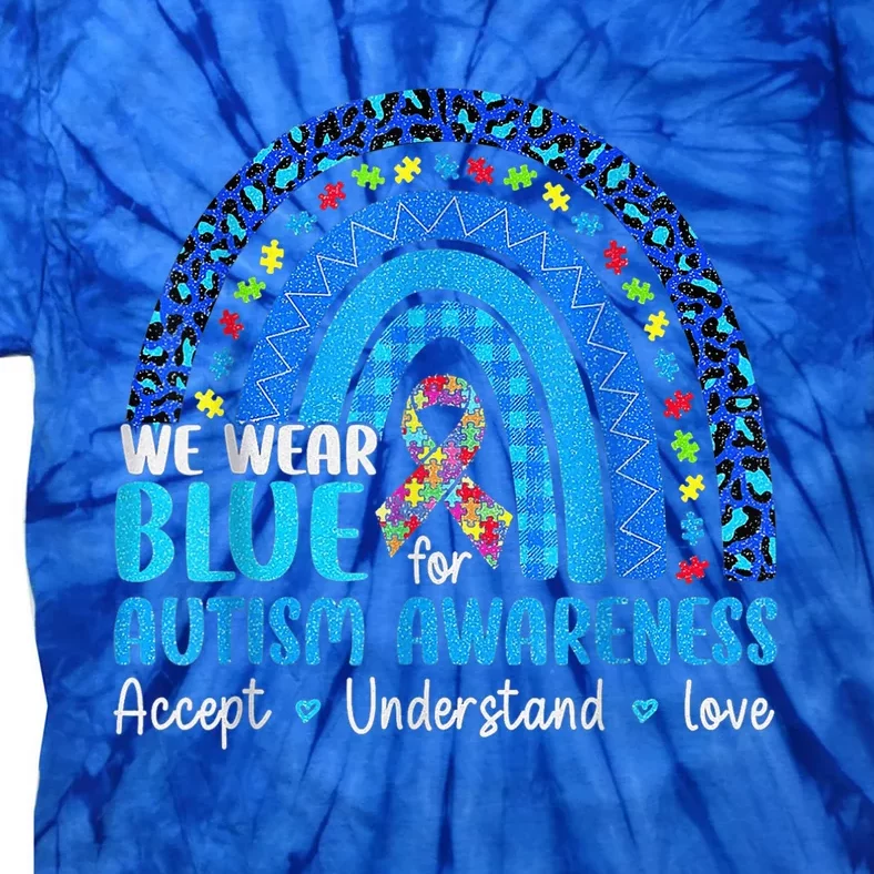 Accept Understand Love Puzzle Rainbow Autism Awareness Tie-Dye T-Shirt