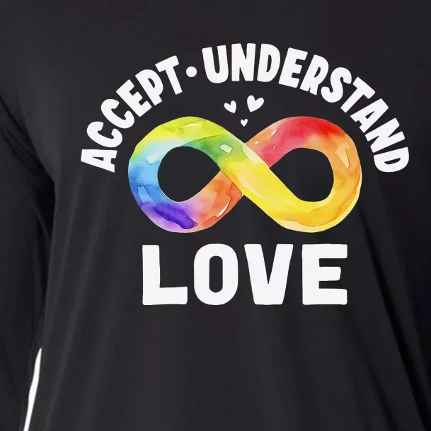 Accept Understand Love Autism Awareness ASD Infinity Symbol Cooling Performance Long Sleeve Crew