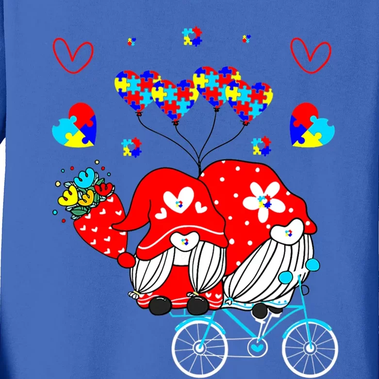 Accept Understand Love Autism Awareness Gnome Valentine Day Meaningful Gift Kids Long Sleeve Shirt