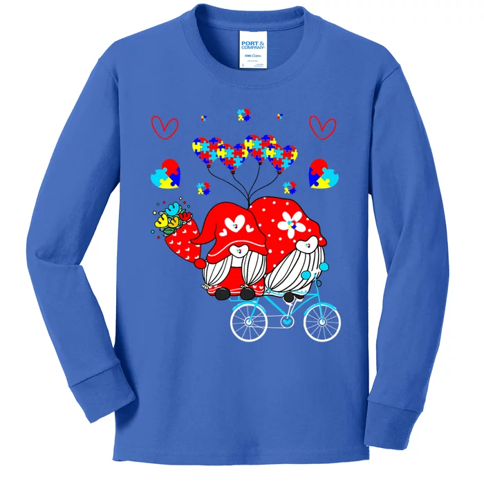 Accept Understand Love Autism Awareness Gnome Valentine Day Meaningful Gift Kids Long Sleeve Shirt