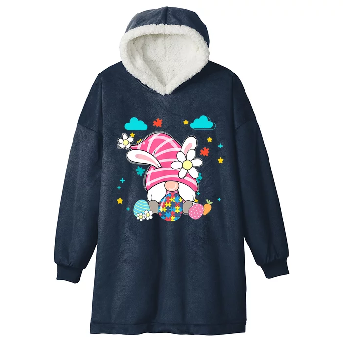 Accept Understand Love Gnome Autism Awareness Easter Day Hooded Wearable Blanket