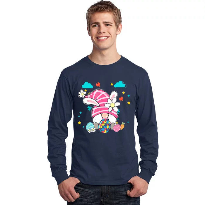 Accept Understand Love Gnome Autism Awareness Easter Day Tall Long Sleeve T-Shirt