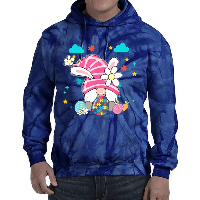 Accept Understand Love Gnome Autism Awareness Easter Day Tie Dye Hoodie