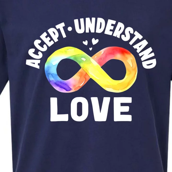 Accept Understand Love Autism Awareness ASD Infinity Symbol Sueded Cloud Jersey T-Shirt