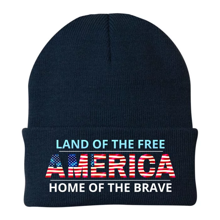 America Usa Land Of The Free Home Of The Brave Gift Knit Cap Winter Beanie