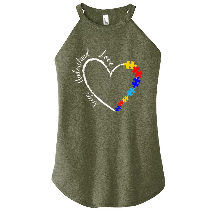 accept understand love Autism Awareness Women’s Perfect Tri Rocker Tank