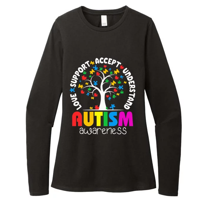 Accept Understand Love trees Autism Awareness Womens CVC Long Sleeve Shirt