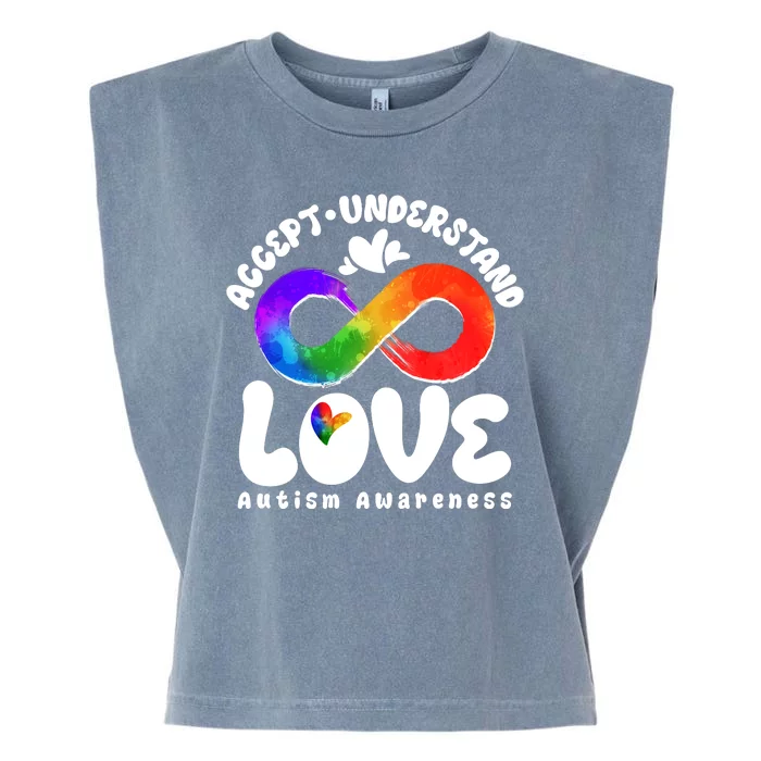 Accept Understand Love Autism Awareness Garment-Dyed Women's Muscle Tee