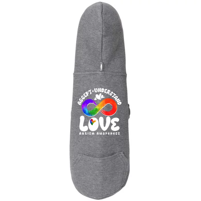 Accept Understand Love Autism Awareness Doggie 3-End Fleece Hoodie