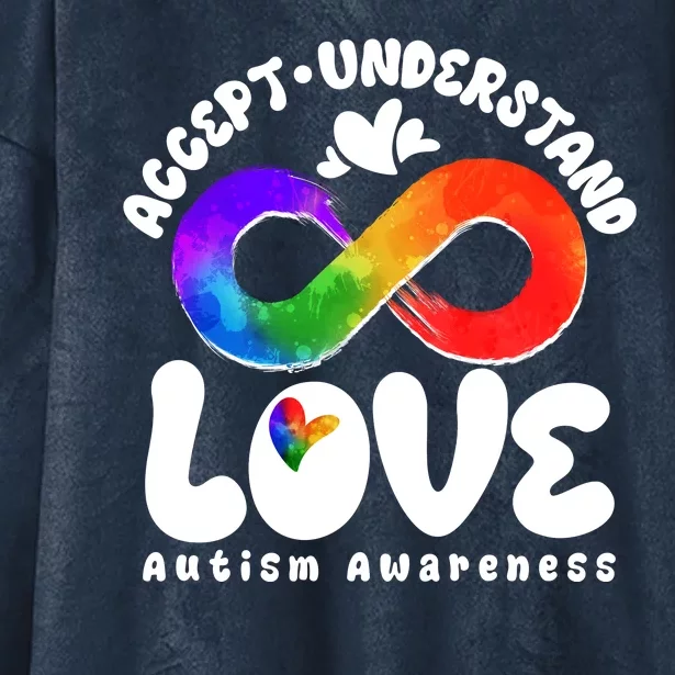 Accept Understand Love Autism Awareness Hooded Wearable Blanket