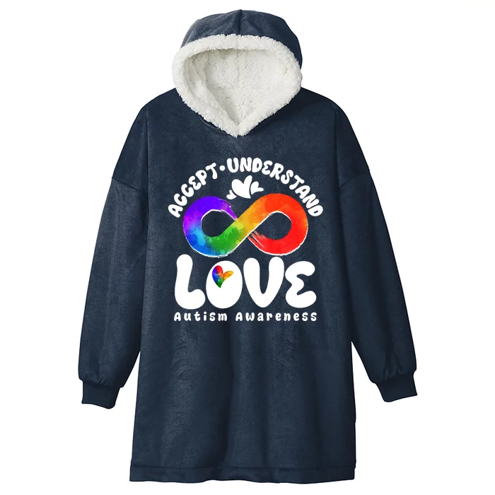 Accept Understand Love Autism Awareness Hooded Wearable Blanket