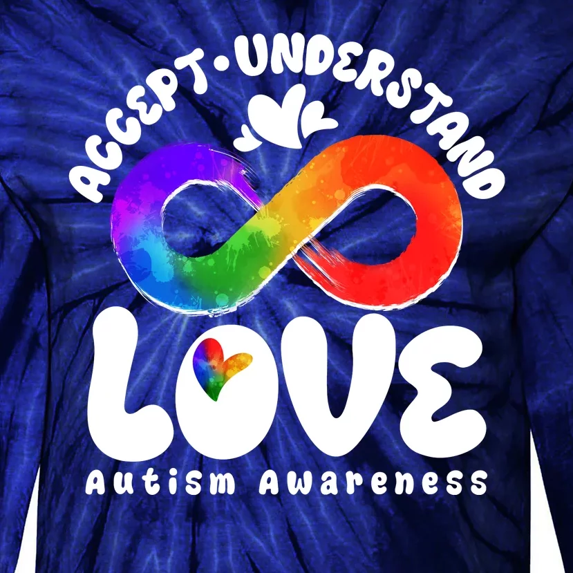 Accept Understand Love Autism Awareness Tie-Dye Long Sleeve Shirt