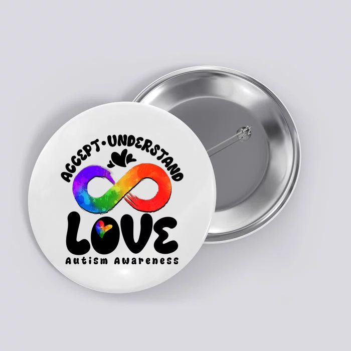 Accept Understand Love Autism Awareness Button