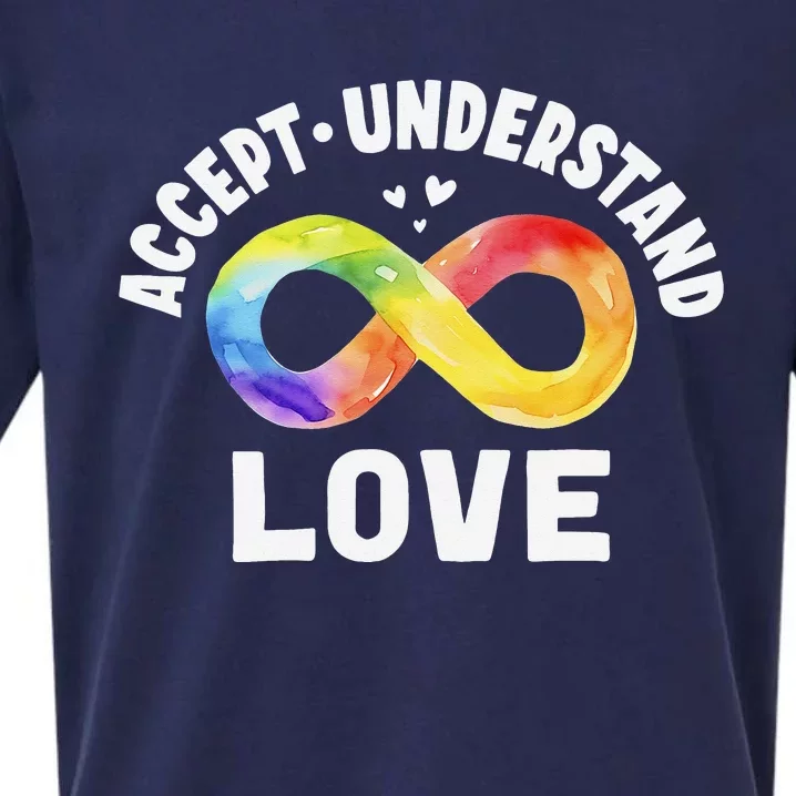 Accept Understand Love Autism Awareness ASD Infinity Symbol Sueded Cloud Jersey T-Shirt