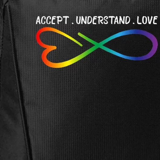 Accept Understand Love Neurodiversity Infinity Autism City Backpack