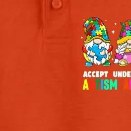 Accept Understand Love Autism Awareness Gnome Dry Zone Grid Performance Polo