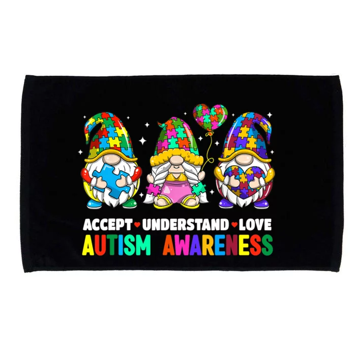 Accept Understand Love Autism Awareness Gnome Microfiber Hand Towel