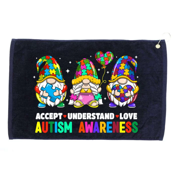 Accept Understand Love Autism Awareness Gnome Grommeted Golf Towel