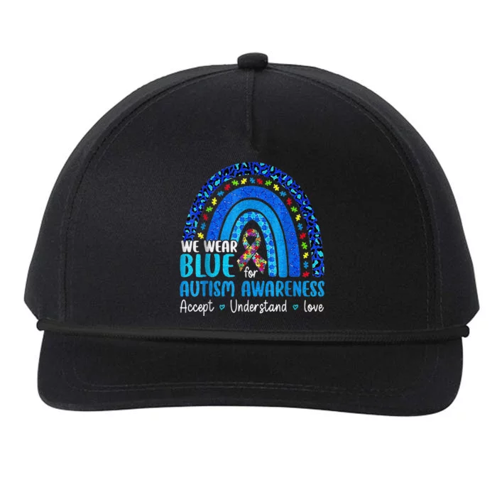 Accept Understand Love Puzzle Rainbow Autism Awareness Snapback Five-Panel Rope Hat