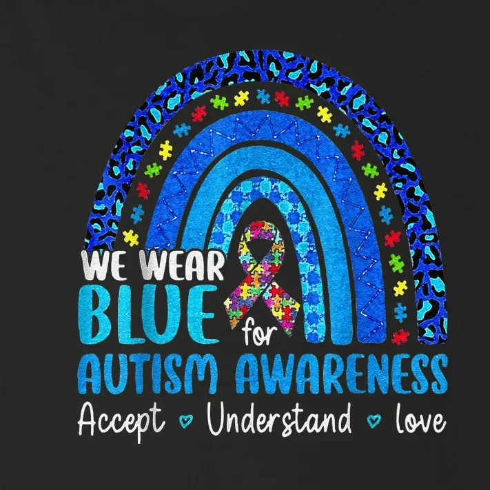 Accept Understand Love Puzzle Rainbow Autism Awareness Toddler Long Sleeve Shirt