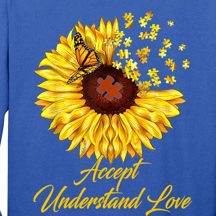 Accept Understand Love Sunflower Autism Long Sleeve Shirt