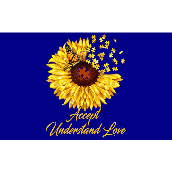 Accept Understand Love Sunflower Autism Bumper Sticker