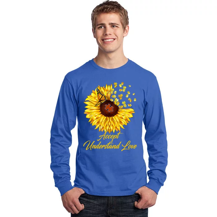 Accept Understand Love Sunflower Autism Tall Long Sleeve T-Shirt