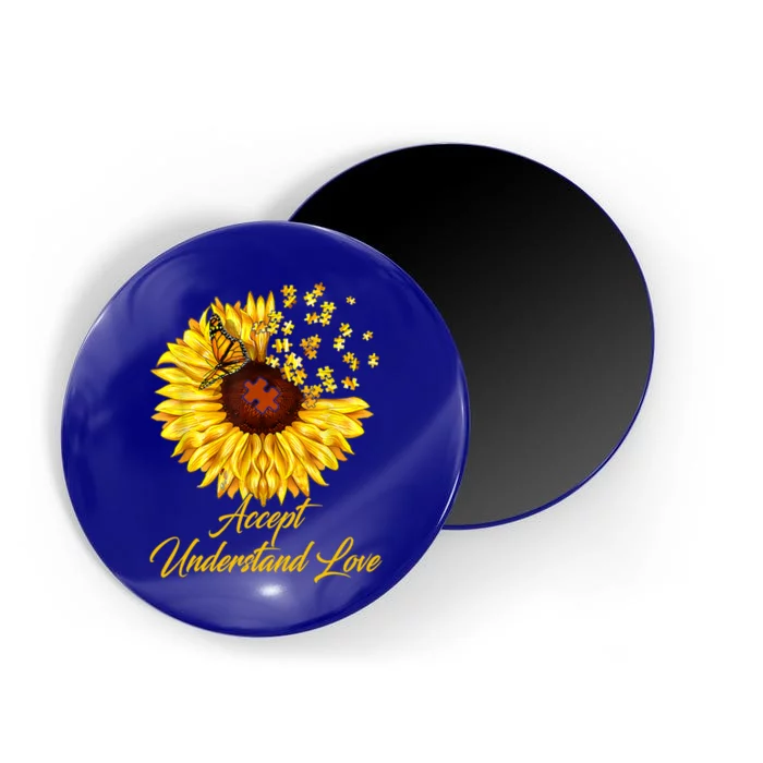 Accept Understand Love Sunflower Autism Magnet