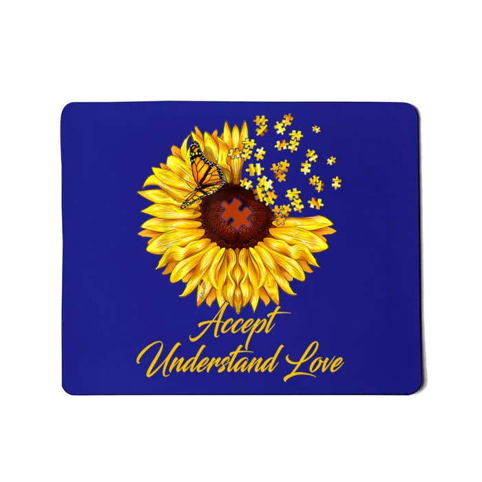 Accept Understand Love Sunflower Autism Mousepad