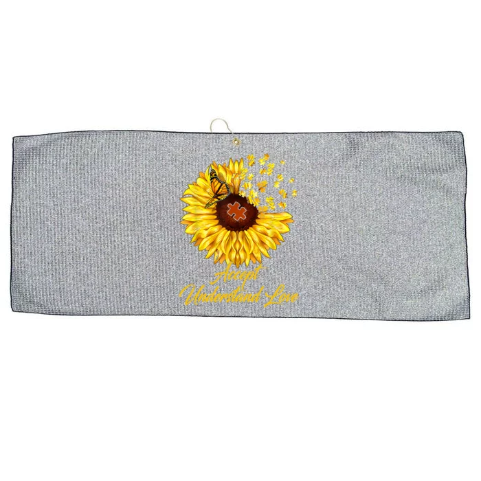 Accept Understand Love Sunflower Autism Large Microfiber Waffle Golf Towel