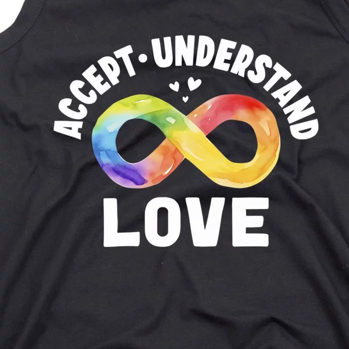 Accept Understand Love Autism Awareness ASD Infinity Symbol Tank Top