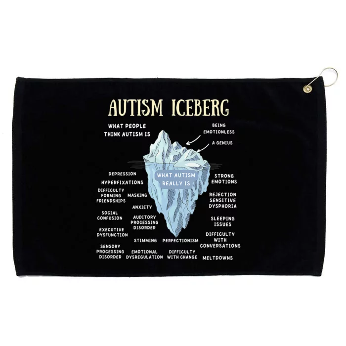 Accept Understand Love Autism Awareness Autism Iceberg Grommeted Golf Towel