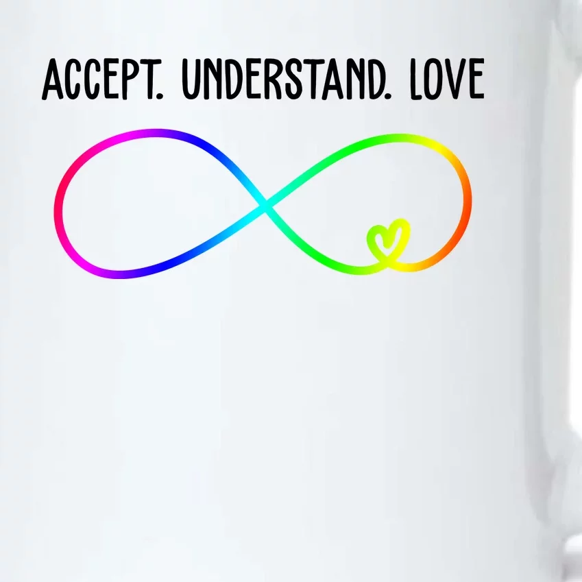 Accept Under Love Neurodiversity Autism Rainbow Black Color Changing Mug