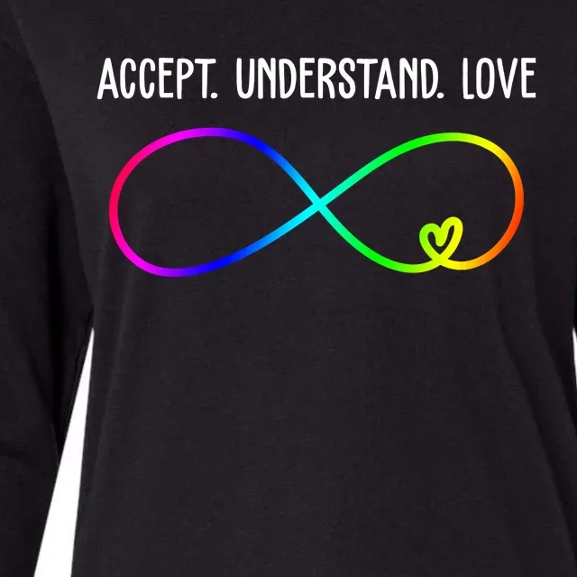 Accept Under Love Neurodiversity Autism Rainbow Womens Cotton Relaxed Long Sleeve T-Shirt