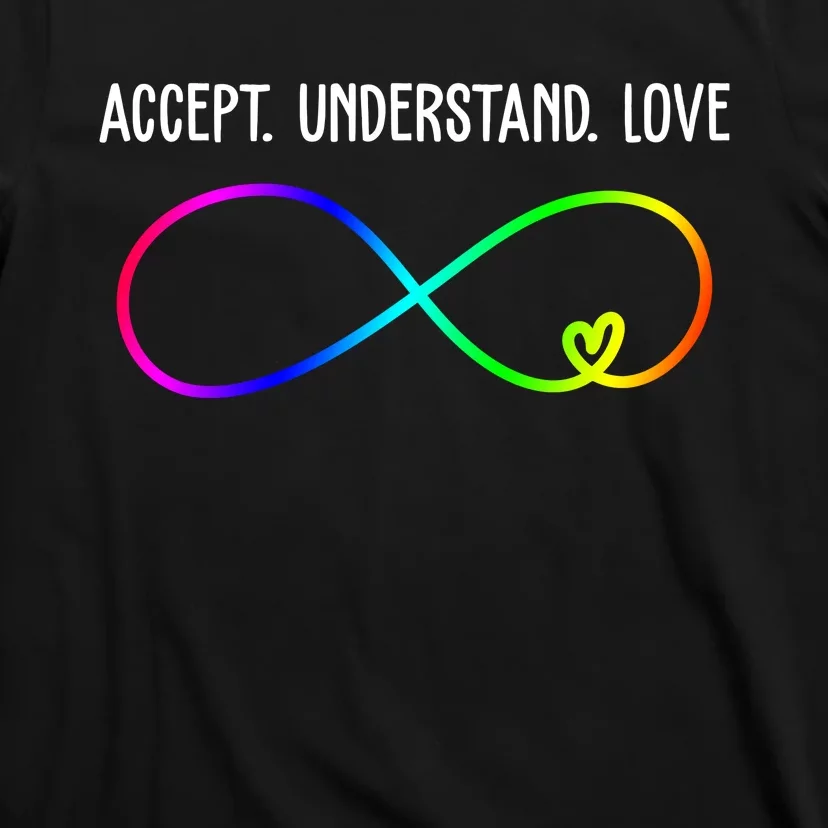 Accept Under Love Neurodiversity Autism Rainbow T-Shirt