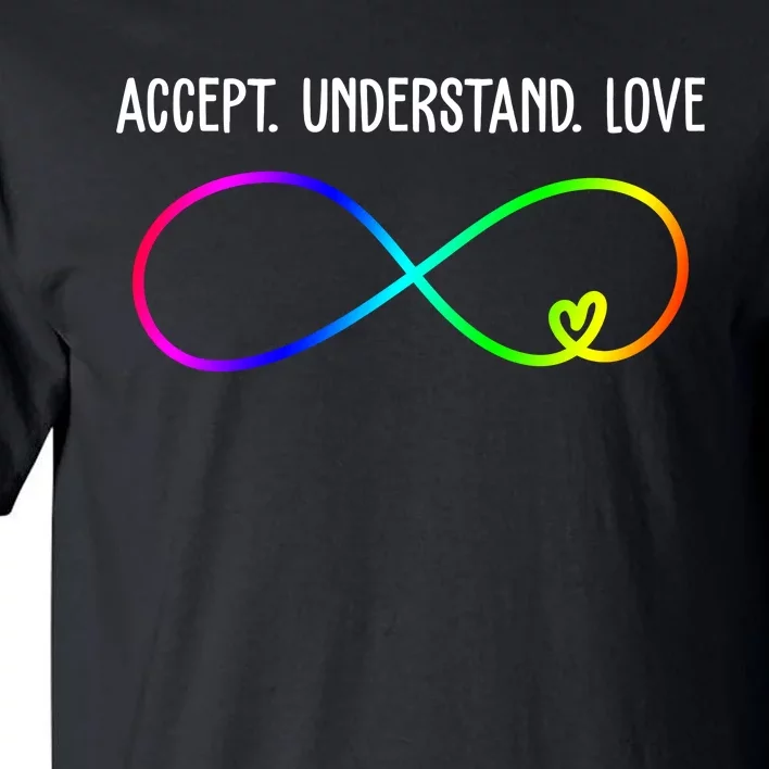 Accept Under Love Neurodiversity Autism Rainbow Tall T-Shirt