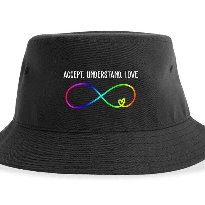 Accept Under Love Neurodiversity Autism Rainbow Sustainable Bucket Hat