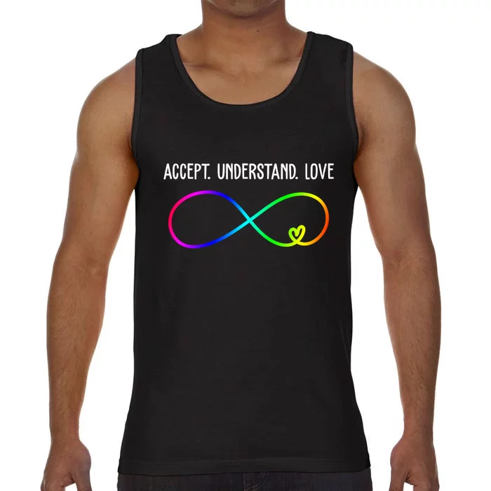 Accept Under Love Neurodiversity Autism Rainbow Comfort Colors® Tank Top