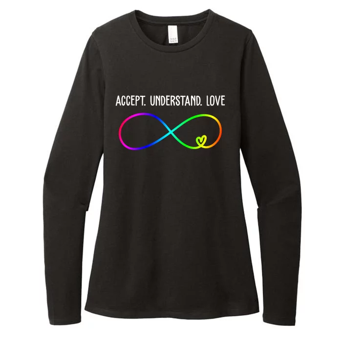 Accept Under Love Neurodiversity Autism Rainbow Womens CVC Long Sleeve Shirt