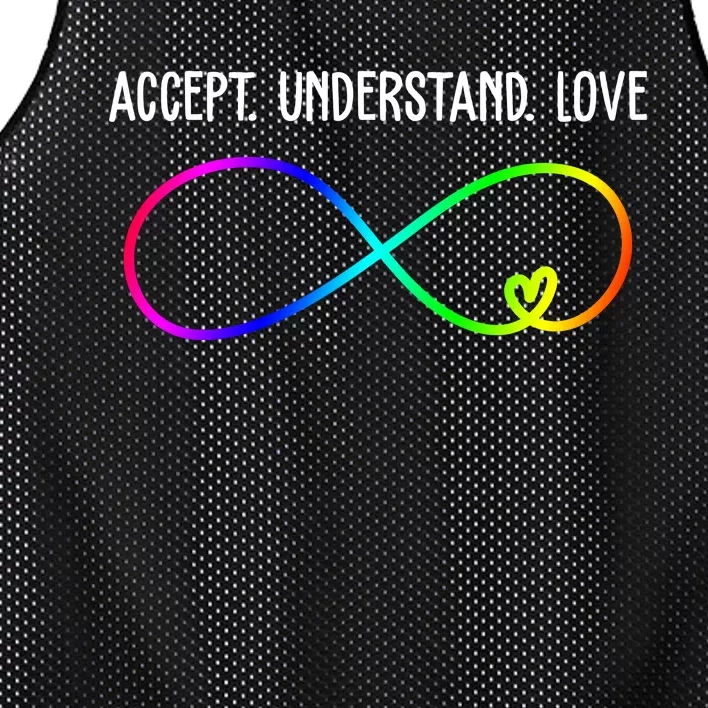 Accept Under Love Neurodiversity Autism Rainbow Mesh Reversible Basketball Jersey Tank