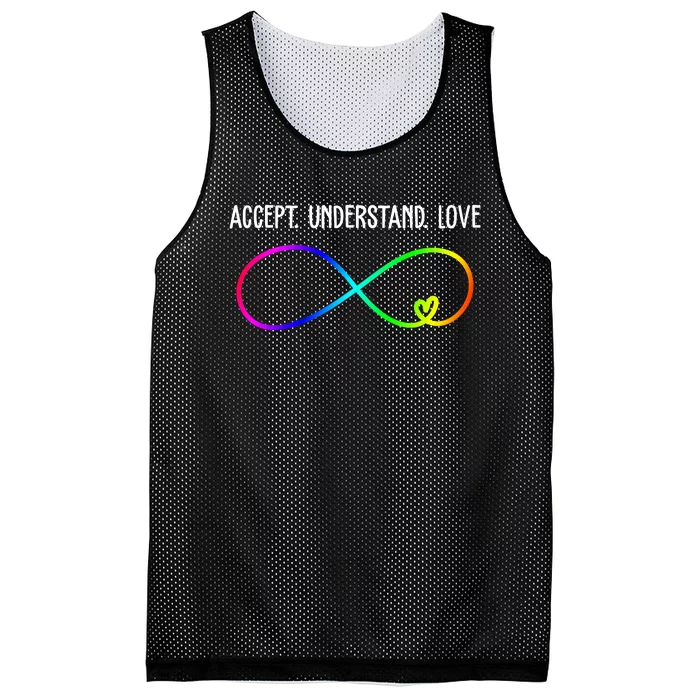 Accept Under Love Neurodiversity Autism Rainbow Mesh Reversible Basketball Jersey Tank