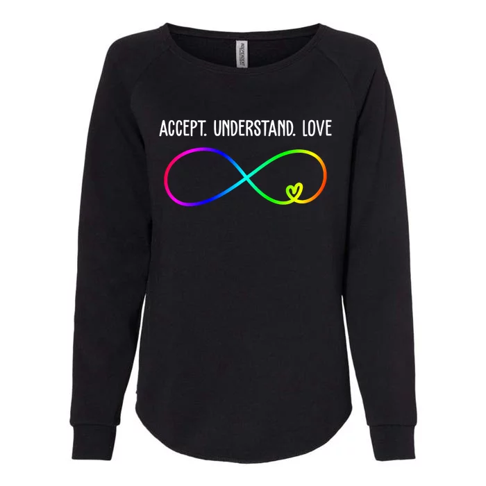 Accept Under Love Neurodiversity Autism Rainbow Womens California Wash Sweatshirt