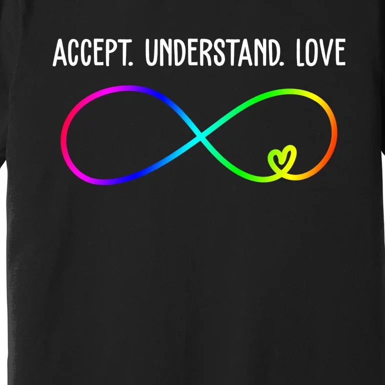 Accept Under Love Neurodiversity Autism Rainbow Premium T-Shirt