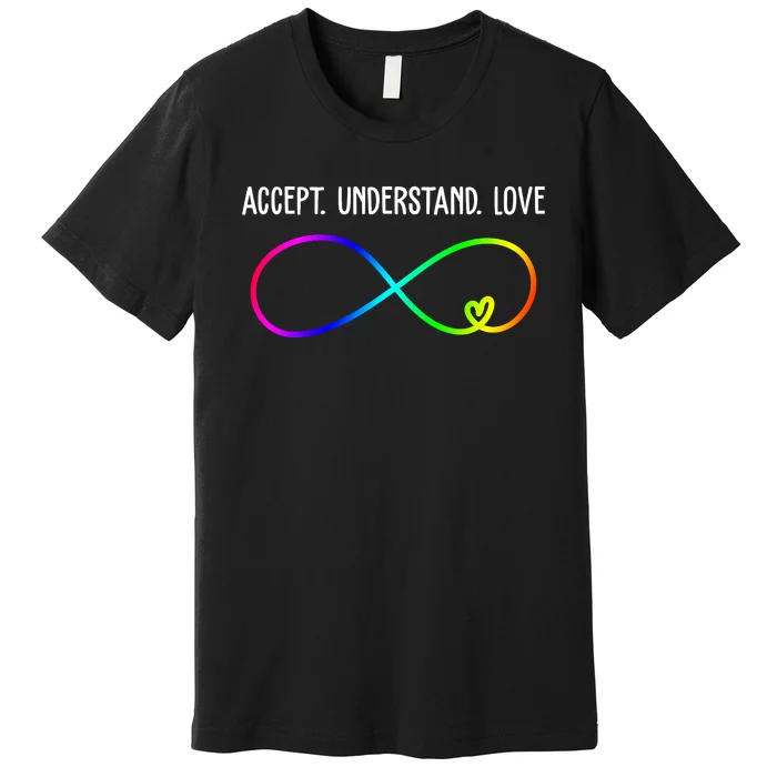 Accept Under Love Neurodiversity Autism Rainbow Premium T-Shirt