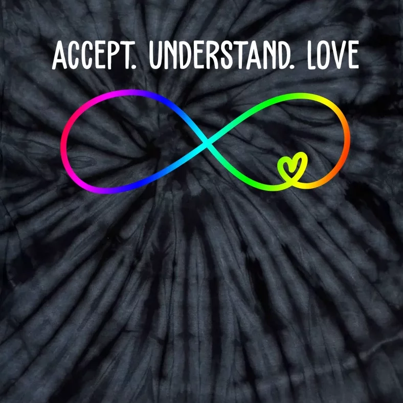 Accept Under Love Neurodiversity Autism Rainbow Tie-Dye T-Shirt