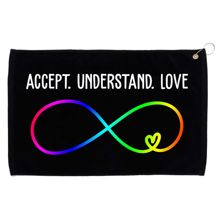 Accept Under Love Neurodiversity Autism Rainbow Grommeted Golf Towel