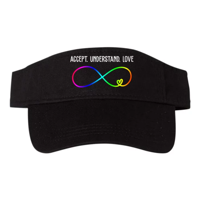 Accept Under Love Neurodiversity Autism Rainbow Valucap Bio-Washed Visor