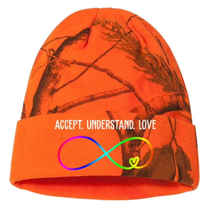 Accept Under Love Neurodiversity Autism Rainbow Kati - 12in Camo Beanie