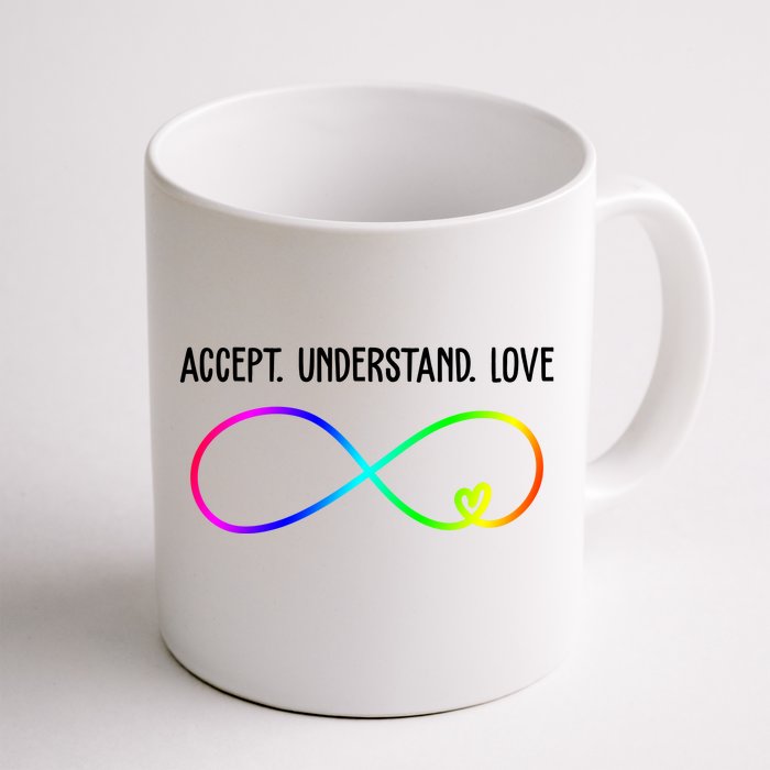 Accept Under Love Neurodiversity Autism Rainbow Front & Back Coffee Mug